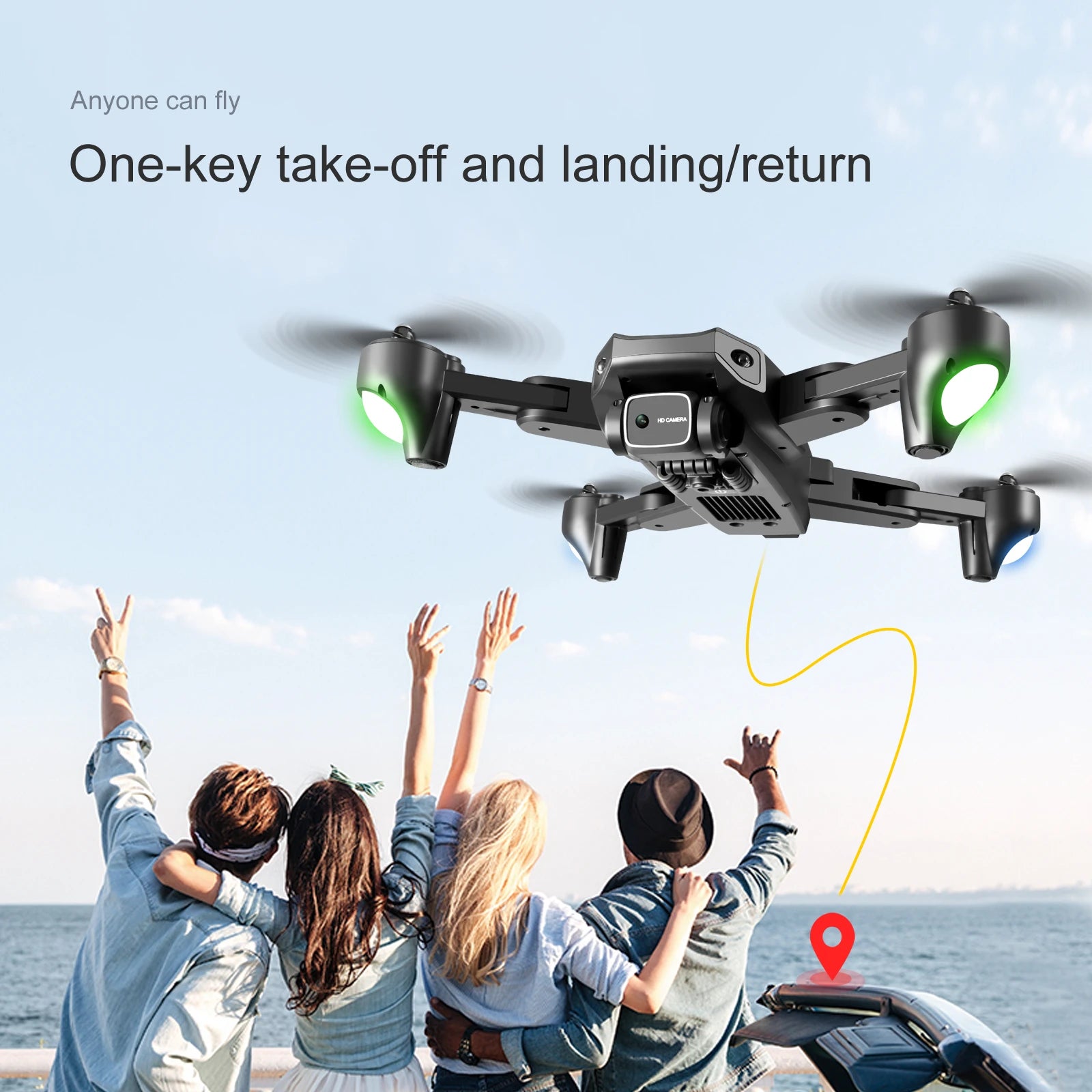 S93 Drone - 4K HD WIFI FPV Drone 1080P Camera Height Hold RC Foldable Quadcopter Dron Rc Helicopter Drone Gift Toy 21 S93 Drone, anyone can fly one-key take-off and landinglreturn
