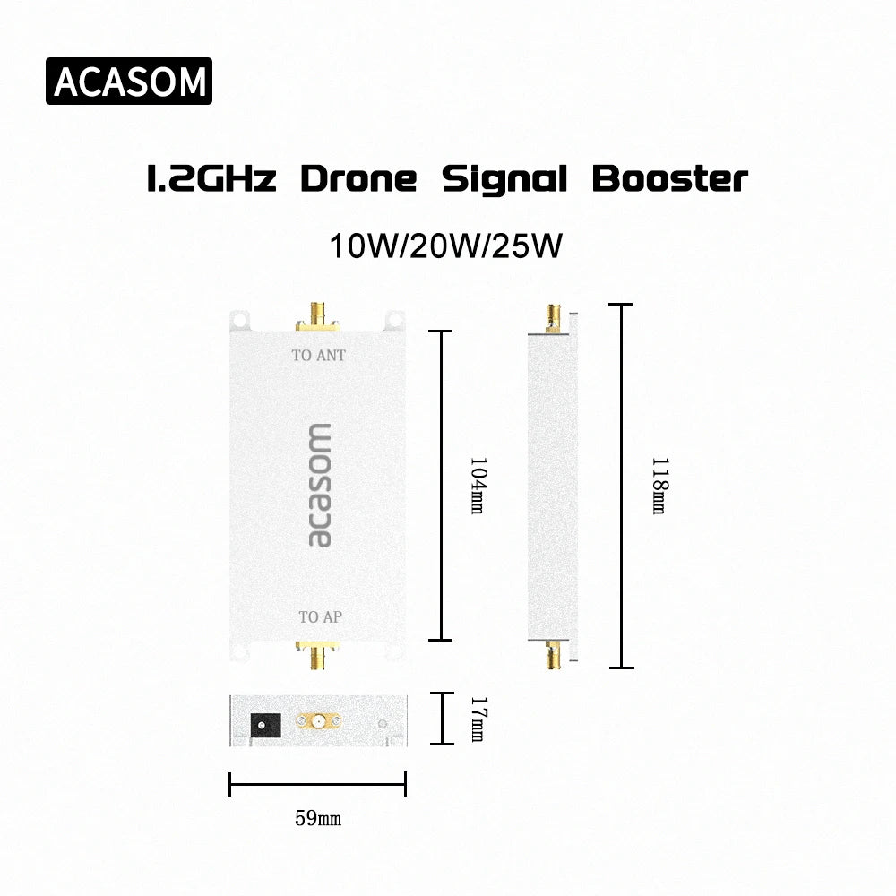 1.2GHz 10W 20W 25W / 1.4G 10W / 2.4G 10W Drone FPV Signal Amplifier Extender Signal Booster Drone Range Extender Tarot 1.2G FPV Image Transmissi 11 buyers are responsible for all additional custom fees, duties, and taxes for importation into your country