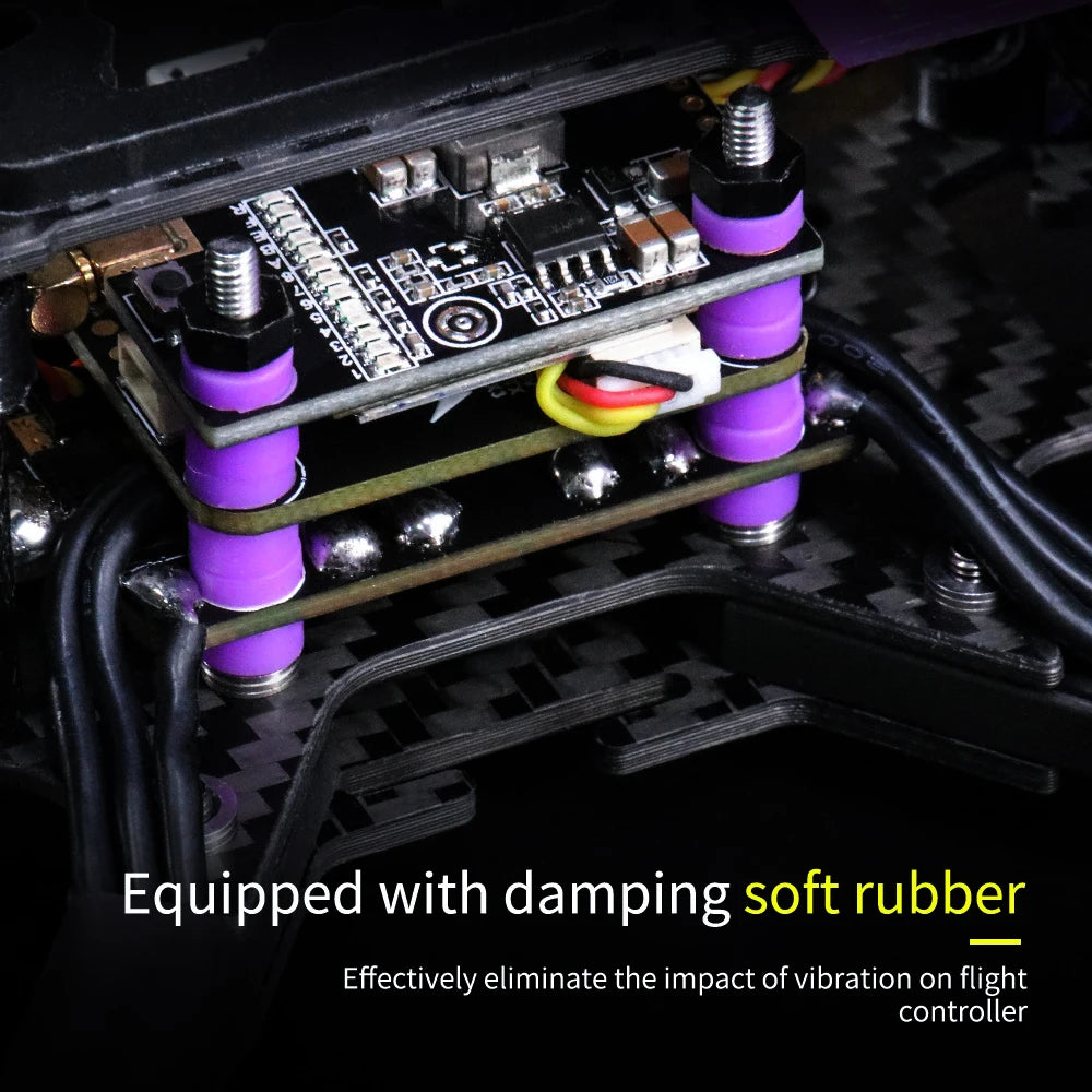 TCMMRC LAL5 Racing Drone - 4K HD 2307 2450KV Radio Control Drone Kit Wheelbase 225mm Freestyle FPV Racing Drone with Caddx Camera 60A ESC 17 TCMMRC LAL5 Racing Drone, Equipped with damping soft rubber Effectively eliminate the impact of vibration on flight