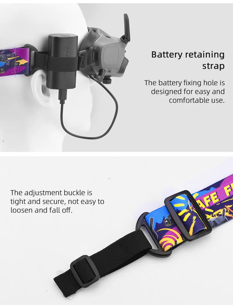 Eye Mask/Pad for DJI AVATA Goggles 2 - Silicone Protective Cover Case Face Plate Headband Replacement Drone Glasses Accessories 31 Eye Mask/Pad for DJI AVATA Goggles 2, battery retaining strap The battery fixing hole is designed for easy and comfortable use . the buckle