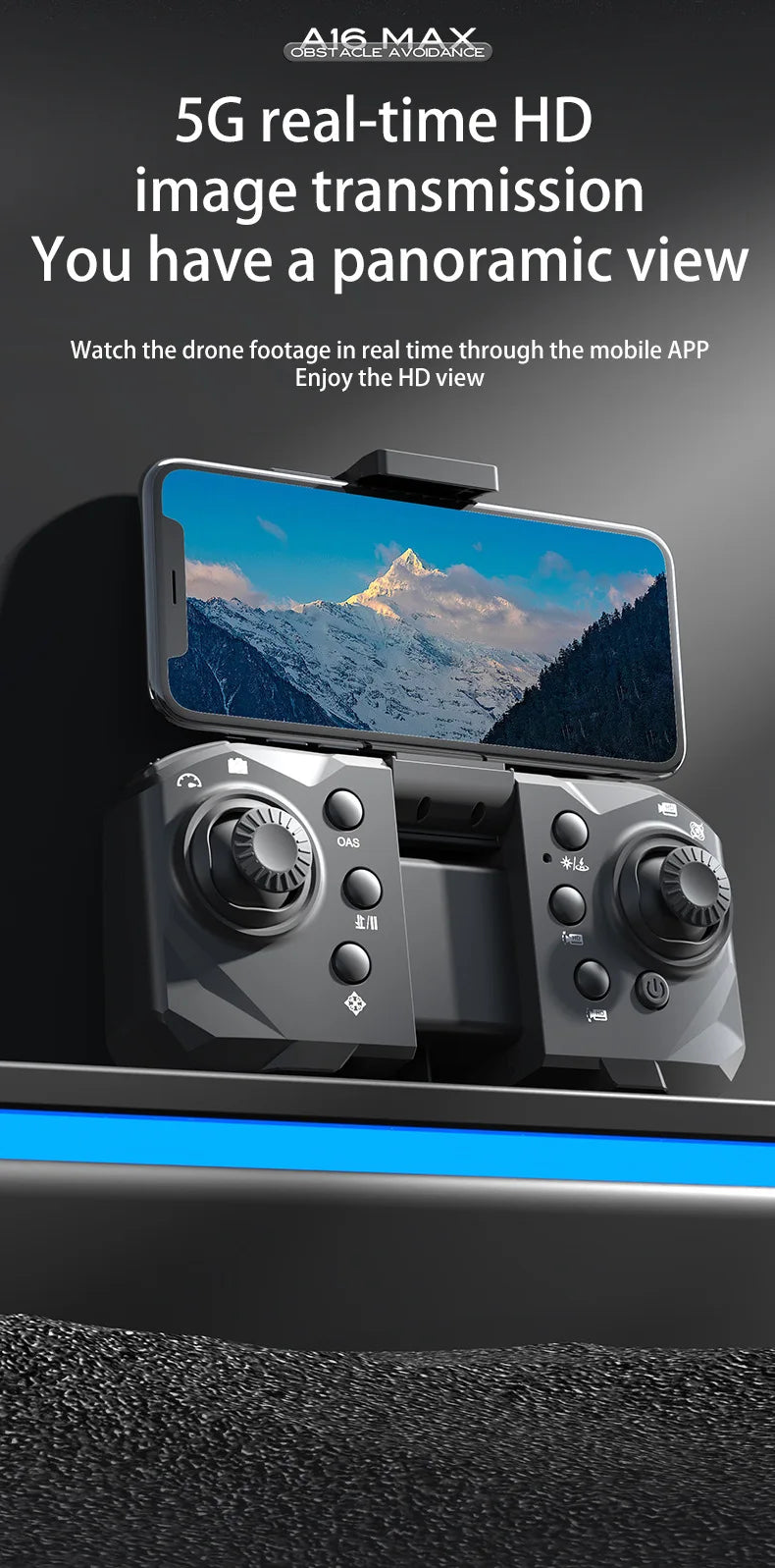 A16 MAX Drones - Professional ESC HD Triple Camera-360° Obstacle Avoidance-Optical Stream Positioning Quadcopter 17 A16 MAX Drone, obst 46 acle nodaxe 56 real-time