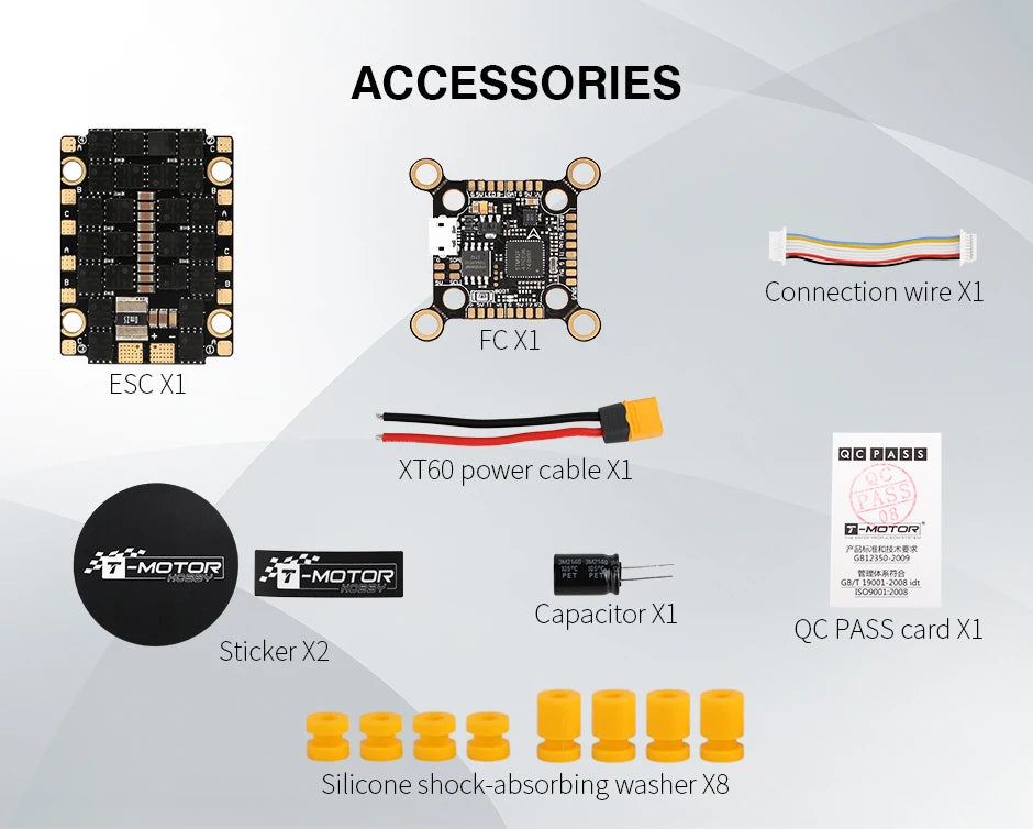 T-Motor F411+V45A LITE STACK For FPV RC Drone Freestyle Racing Quadcopter 14 ACCESSORIES Connector wire Xl FC xl ESC X