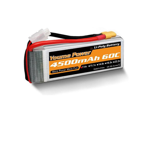Youme 2S Lipo Battery 7.4V 4500mah - 50C XT60 T XT90 XT150 EC3 EC5 for FPV Drone RC Helicopter Airplane Boat Quadcopter