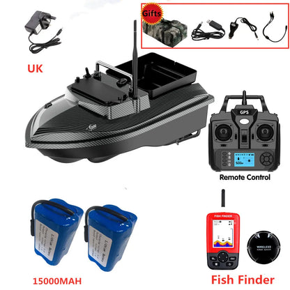 Tccicadas V060 GPS Fishing Bait Boat, GPS Fishing Bait Boat with Remote, Fish Finder, Batteries, Charger