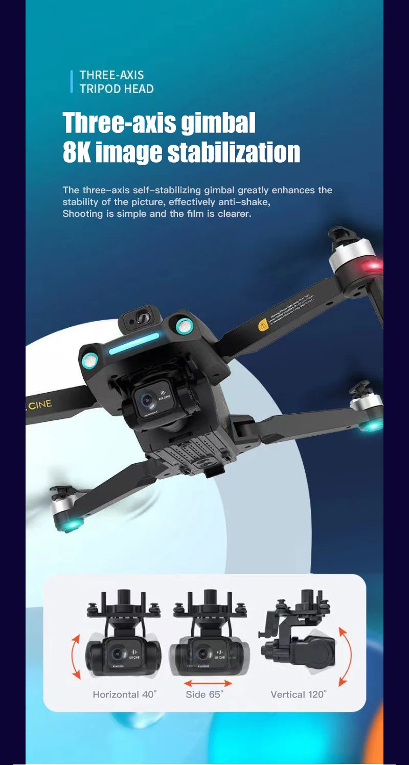S808 GPS Drone, THREE-AXIS TRIPOD HEAD Three-axis gimba