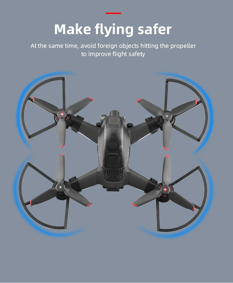 DJI FPV Propeller Guard Lens Cover Cap Antenna Signal Extender Landing Gear Propeller Box for DJI FPV Comb Drone Accessories 32 DJI FPV Propeller, Make flying safer At the same time, avoid foreign objects hitting the propeller to improve flight