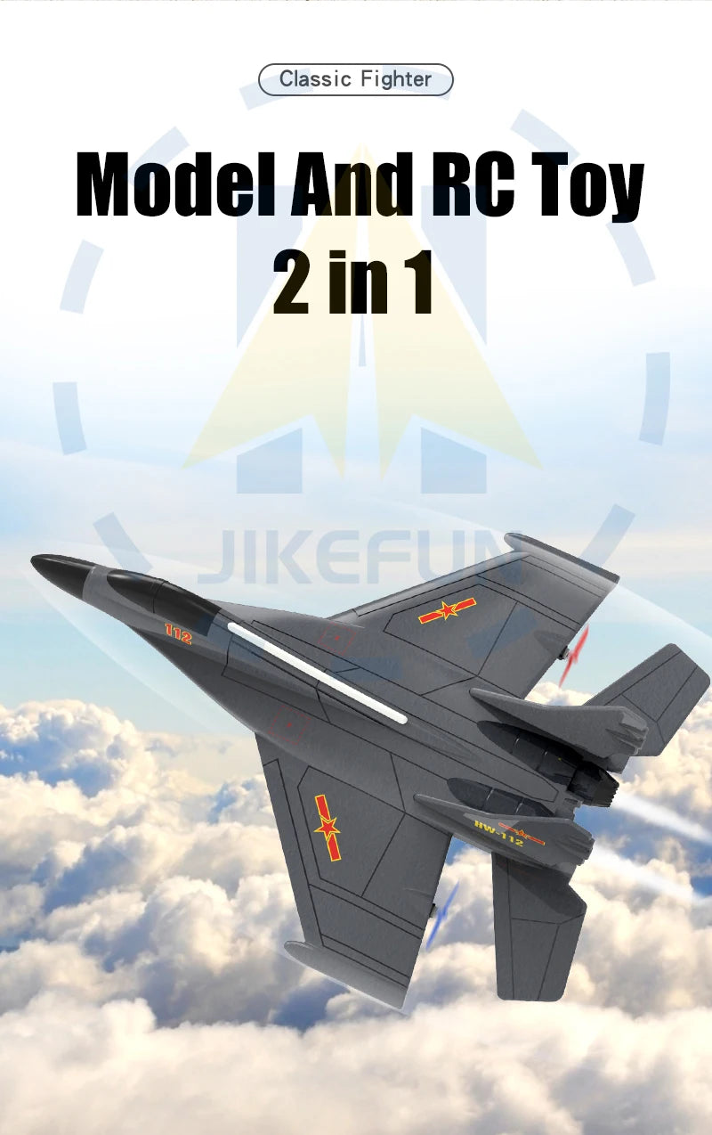 Genuine Authorization J-11 1:50 RC Fighter Plane - 2.4G 2CH Remote Control Foam Aircraft with Lighting J 11 Airplane Toys for Boys 14 Genuine Authorization J-11 1:50 RC Fighter Plane, Genuine Authorization J-11 1:50
