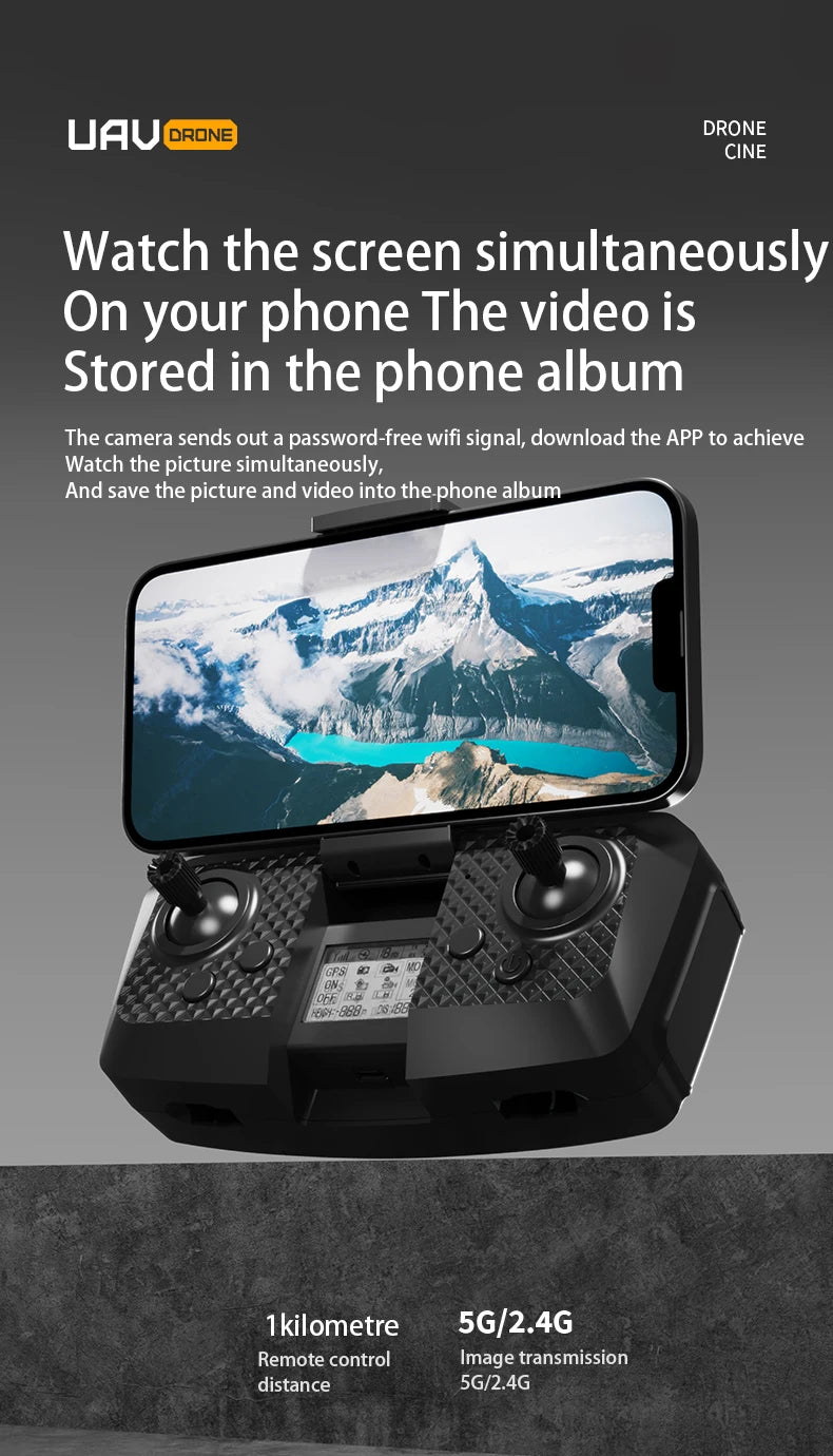 P20 GPS Drone, camera sends out a password-free wifi signal, download the APP to achieve Watch