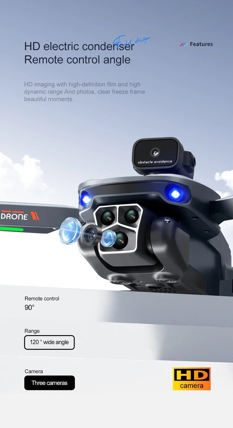 S115 Drone - 8K Professinal With Three Camera Wide Angle Optical Flow Localization Four-way Obstacle Avoidance Quadcopter 8 S115 Drone, destgr hd electric conderiser features remote control