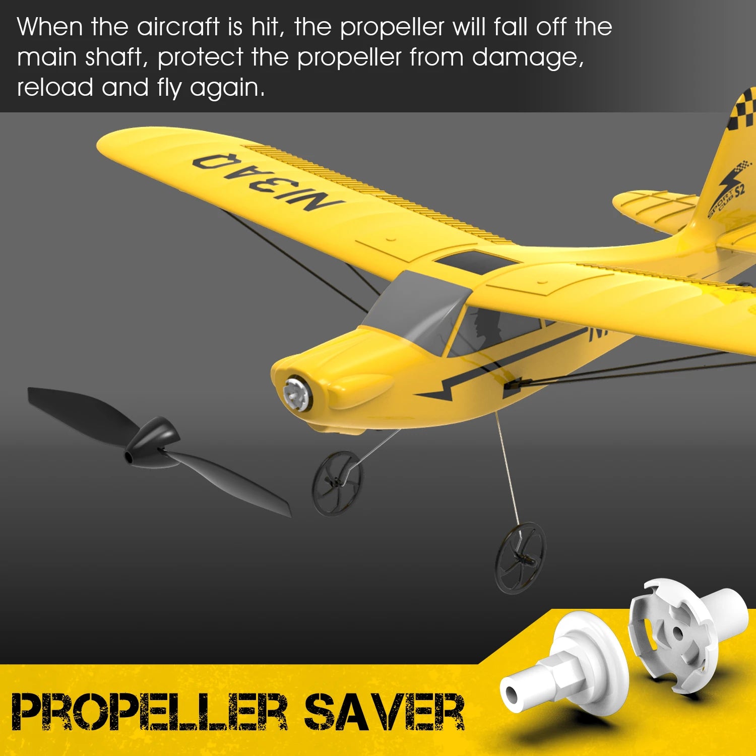 EPP 400mm RC Plane, if the aircraft is hit, the propeller will fall off the main shaft, protect the