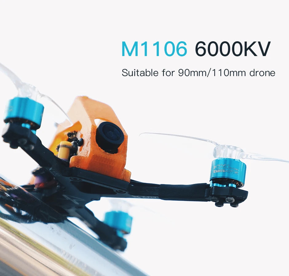 T-motor MICRO M1106 KV6000 6000KV Brushless Outrunner Freestyle Motor For FPV RC 90mm 110mm Drone 7 T-motor, M1106 6000KV Suitable for 9Omm/11Omm drone KGA