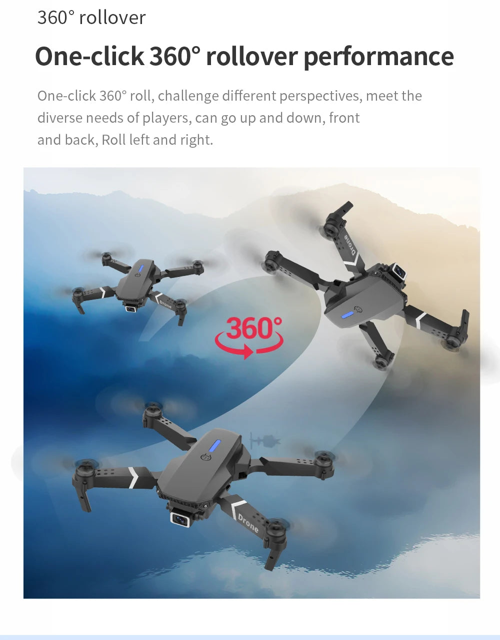 2024 NEW Drone, 360 rollover performance one-click 360* roll, challenge different perspectives