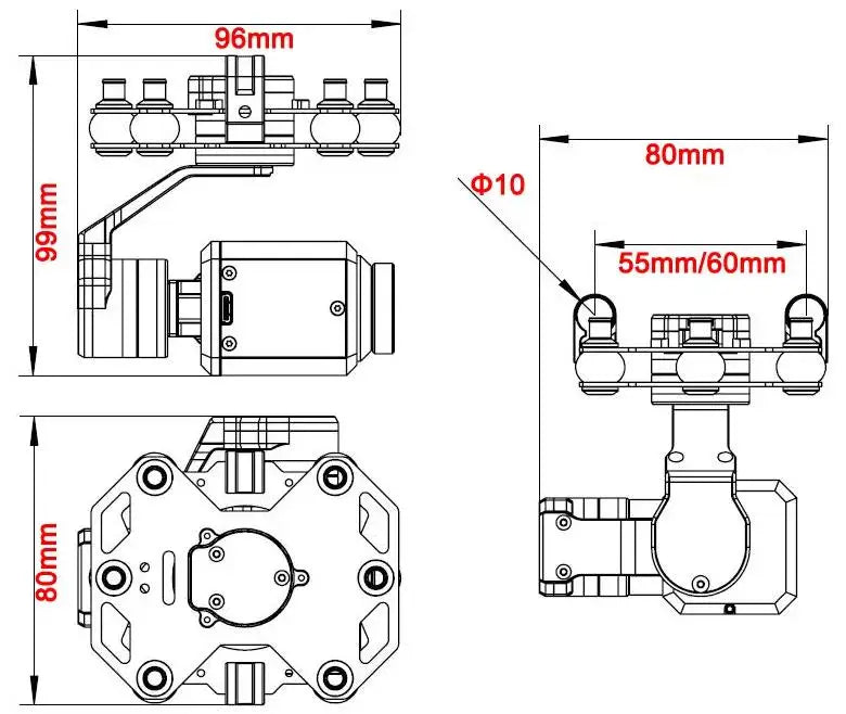 Tarot 3 Axis Brushless Gimbal with Built-in 640*512 Thermal Imaging Camera 3-6S Input S-Bus PWM Receiver Radio Control TL3T20 13 Tarot 3 Axis Brushless Gimbal, the gimbal supports wide voltage 3-6S input; 2.Mechanical three-