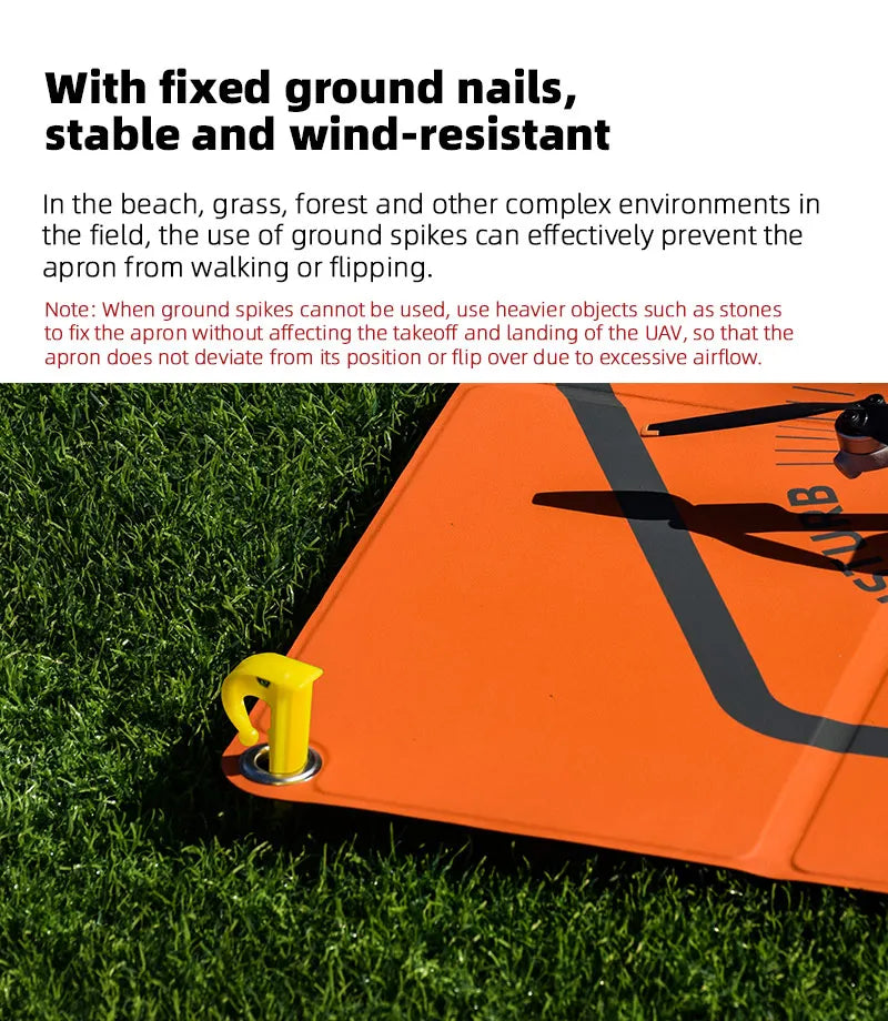 Foldable Landing Pad, use of ground spikes can effectively prevent the apron from walking or flipping 