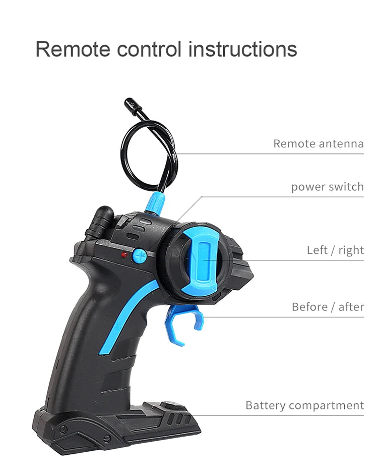 Remote control instructions Remote antenna power switch Left right Before after Battery