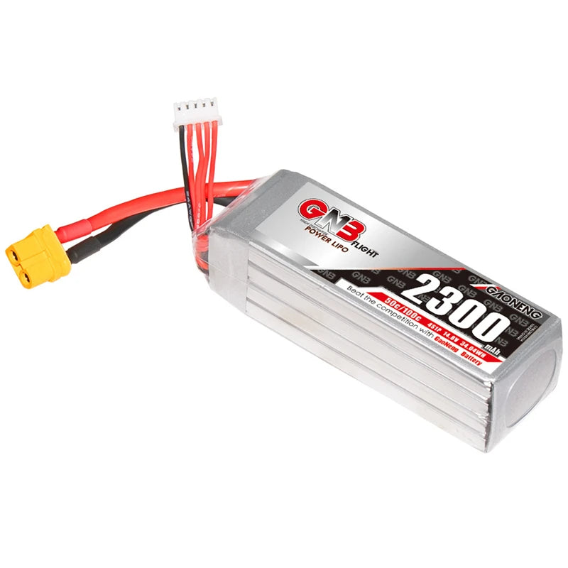 GNB 4S 14.8V 2300mAh 50C/100C LiPo Battery, GNB 4S 14.8V 2300mAh 50C/100C LiPo battery designed for drone use.