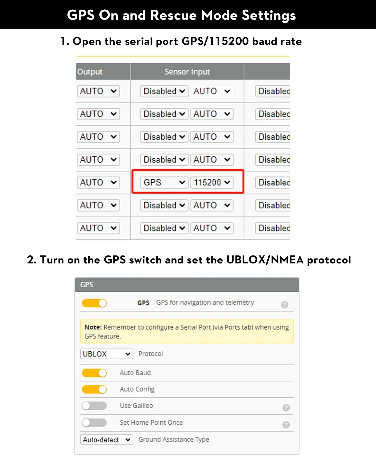 FLYWOO GOKU GM10 Mini V3 GPS, Set the UBLOX/NMEA protocol GPS GPS for navigation and telemetry
