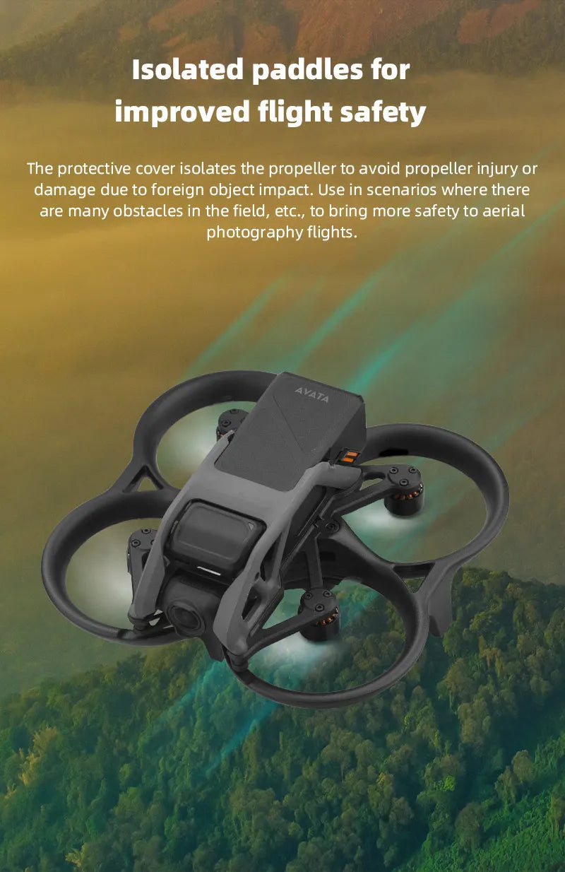 Propeller Guard for DJI AVATA - Bumper Anti-Collision Bar Ring Propeller Protector Anti-drop Protection Cover Drone Accessories 10 Propeller Guard for DJI AVATA, Isolated paddles for improved flight safety . cover isolates propeller to avoid propel