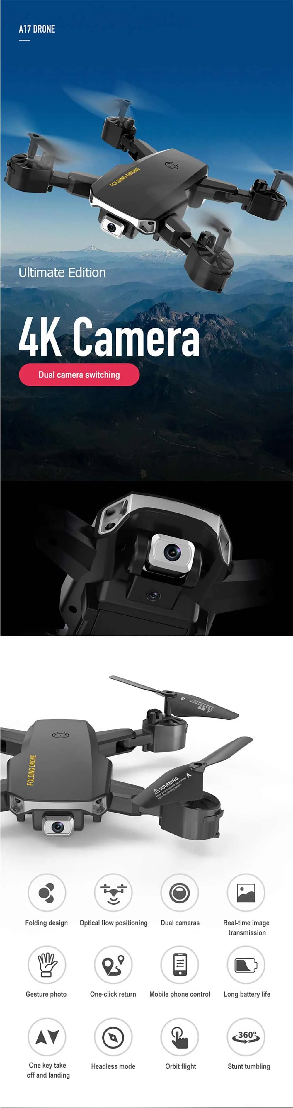 Eachine S60 Mini Drone, drone ultimate edition 4k camera dual camera switching folding design optical flow positioning