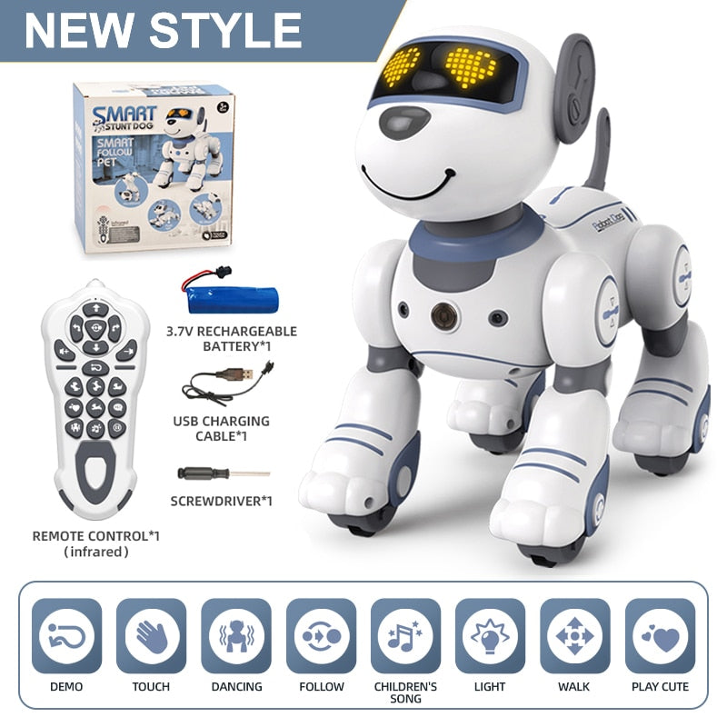 Remote Control Robot Dog Toy, Programmable Interactive & Smart Dancing  Robots For Kids 5 And Up, Rc Stunt Toy Dog With Sound Led Eyes, Electronic  Pets