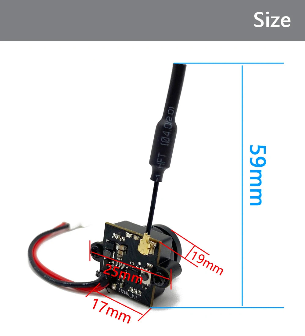 RXCRC 5.8G FPV 48CH 25mW Transmitter VTX-CAM with 1000TVL 180 degree AIO Camera for RC indoor FPV Racing Drone Parts 12 Sturdy metal construction ensures durability and longevity for intense FPV racing