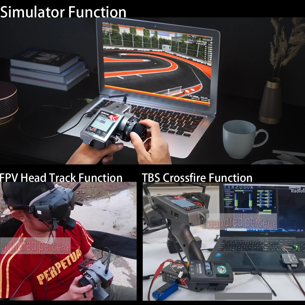 RadioLink RC4GS V3 - 2.4G 4CH 5CH 7CH 400M Distance Remote Controller Transmitter + R6Fg Gyro Inside Receiver for RC Car Boat V4V5 26 RadioLink RC4GS V3, FPV Head Track Function TBS Crossfire Function Radioli Huhdked per
