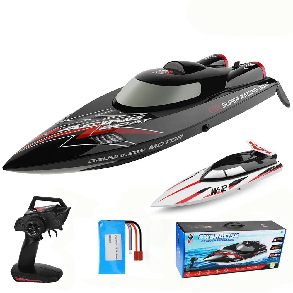 WLtoys WL916 & WL912‑A RC Boat, High-speed WLtoys RC boat with 2.4GHz control, brushless motor, 55km/h speed, and 150m range for thrilling super racing performance.