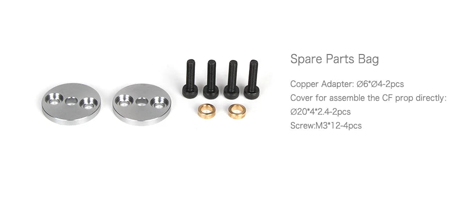 T-Motor CW+CCW G24x7.8 Prop, Spare Parts Bag Ijll Copper Adapter: 06*04-2pc