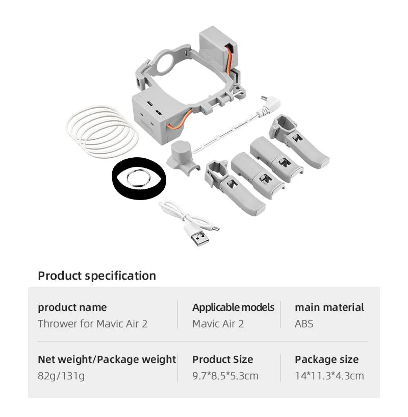 Applicable models main material Thrower for Mavic Air 2 ABS Net weight/Package