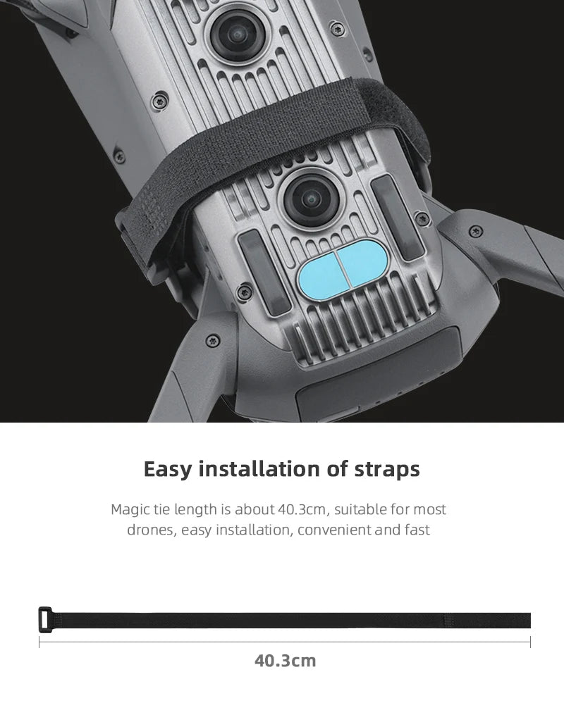 Photography Kit Mount Bracket for DJI Mavic 3/3 Classic Drone Top Extension Camera Flying Photography Kit Mount Bracket for Gopro 8/7/6 Insta360 Camera 12 Easy installation of straps Magic tie length is about 40.3cm, suitable for most drone