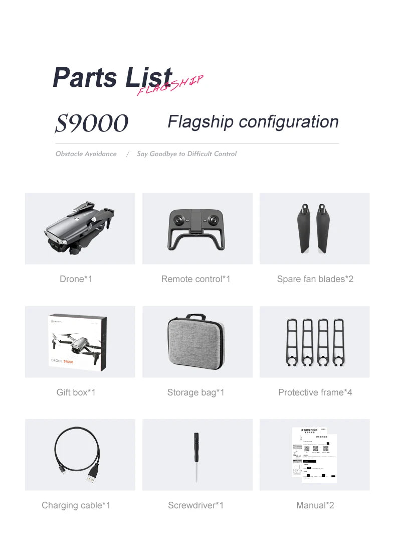 S9000 Drone, parts list s9000 flagship configuration obstacle avoidance say goodbye to