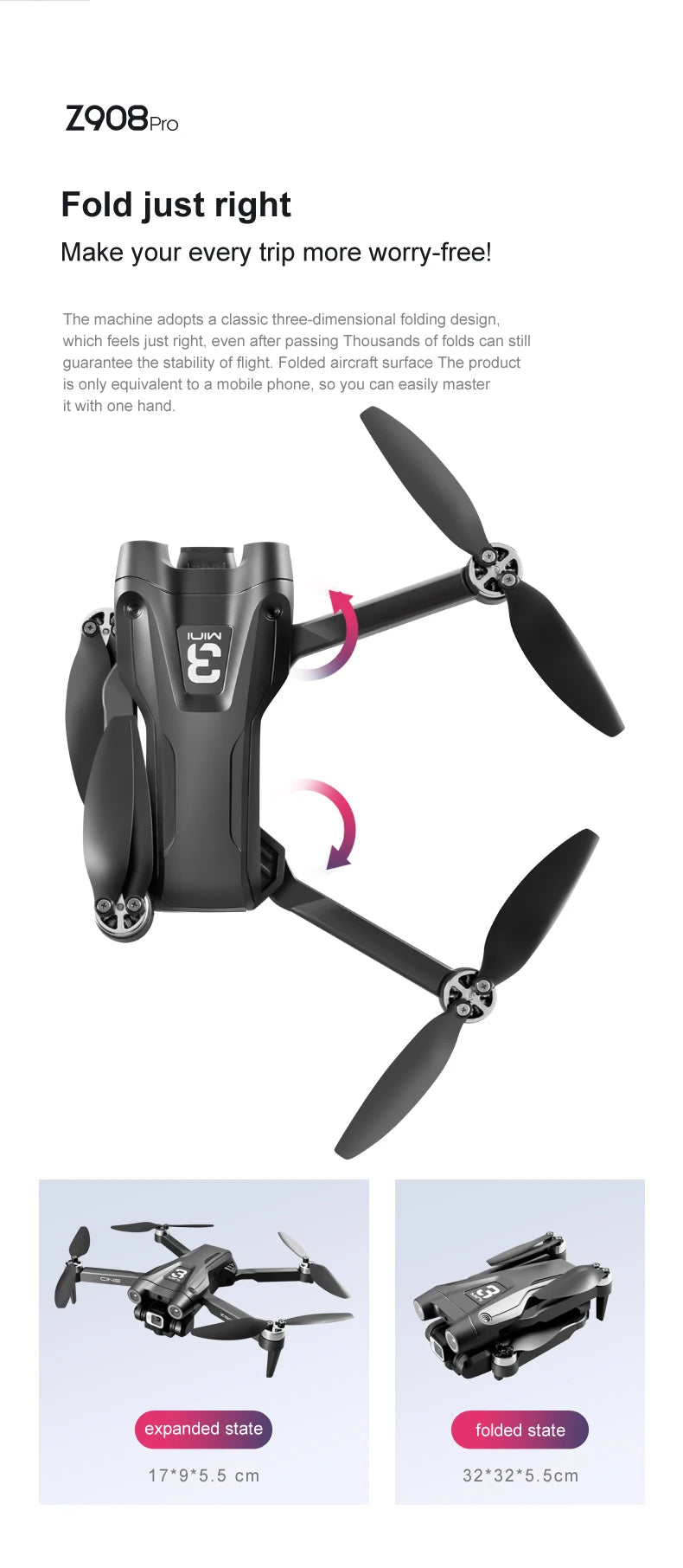 Z908 MAX Drone - 4K HD Professional Dual Camera Optical Flow Brushless 2.4G WIFi Obstacle Avoidance Quadcopter Dron Toy 35 Z908 MAX Drone, z908pro fold just right makes your every trip more worry