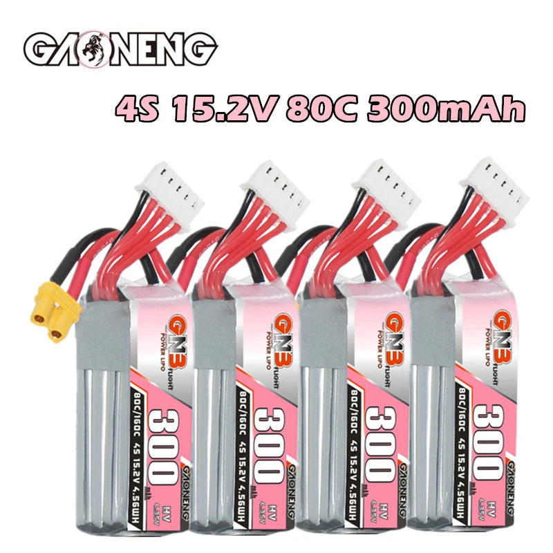 GNB 4S HV 15.2V 300mAh 80C/160C LiPo Drone Battery With XT30 Plug