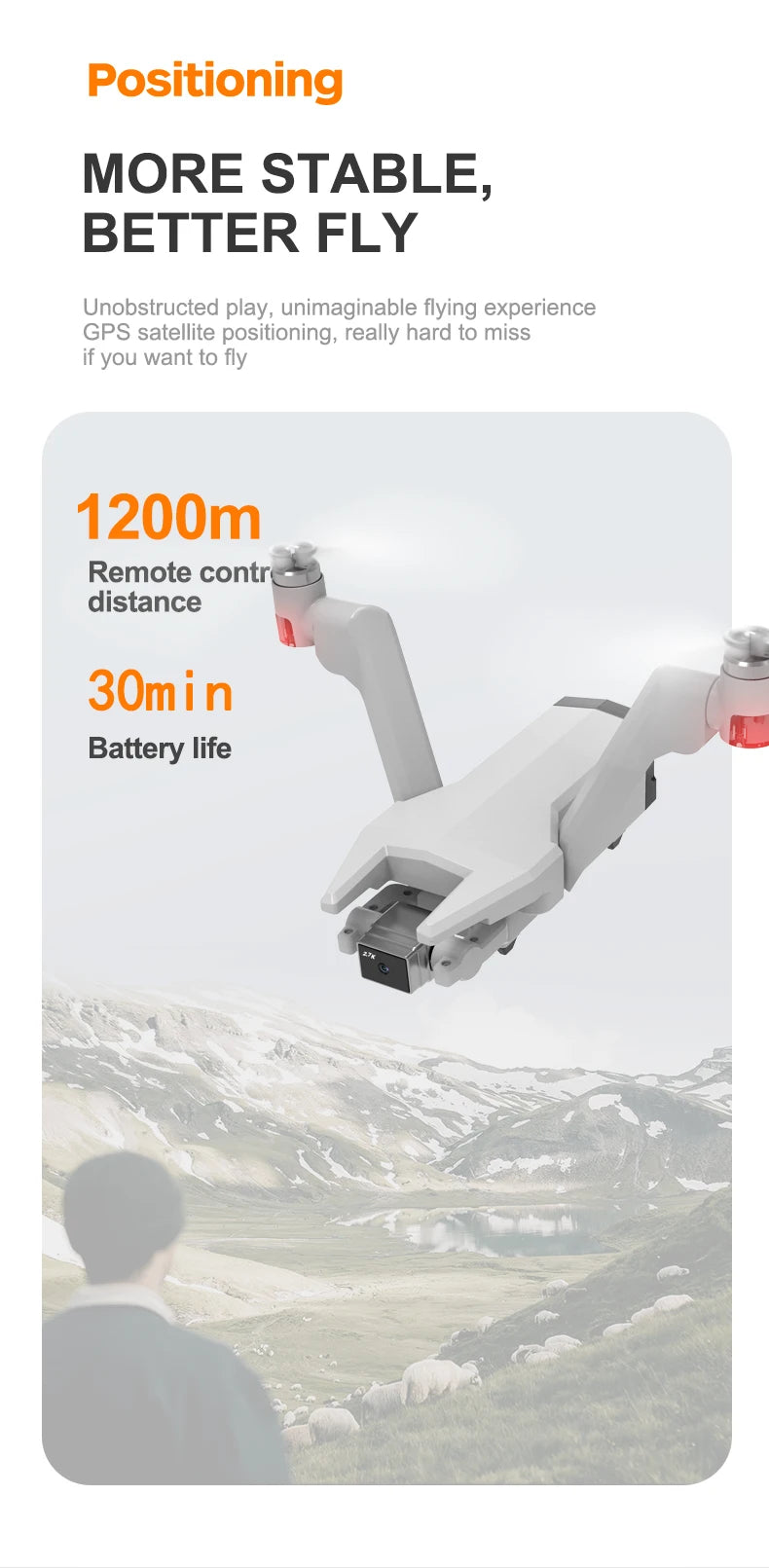 New L100 GPS V-type Drone, Positioning MORE STABLE; BETTER FLY Unobstructed play, unimagin