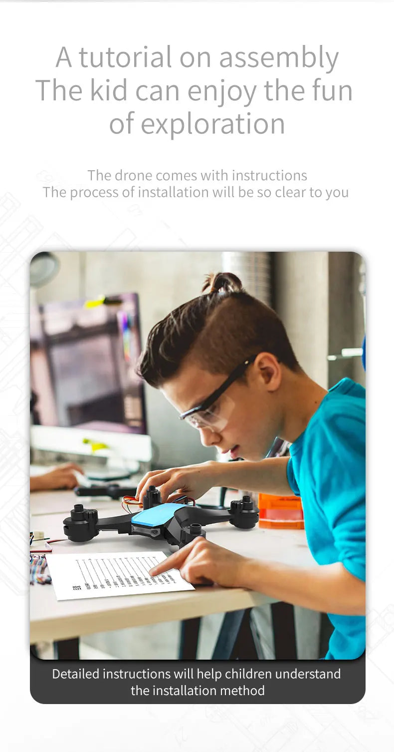 JJRC H108 DIY Assembly RC Drone - 360 Degree Flip Kids Photography Remote Control Aircraft with 4K Dual Camera Quadcopter Toy 32 JJRC H108 DIY Assembly RC Drone, a tutorial on assembly the kid can enjoy the fun of exploration the