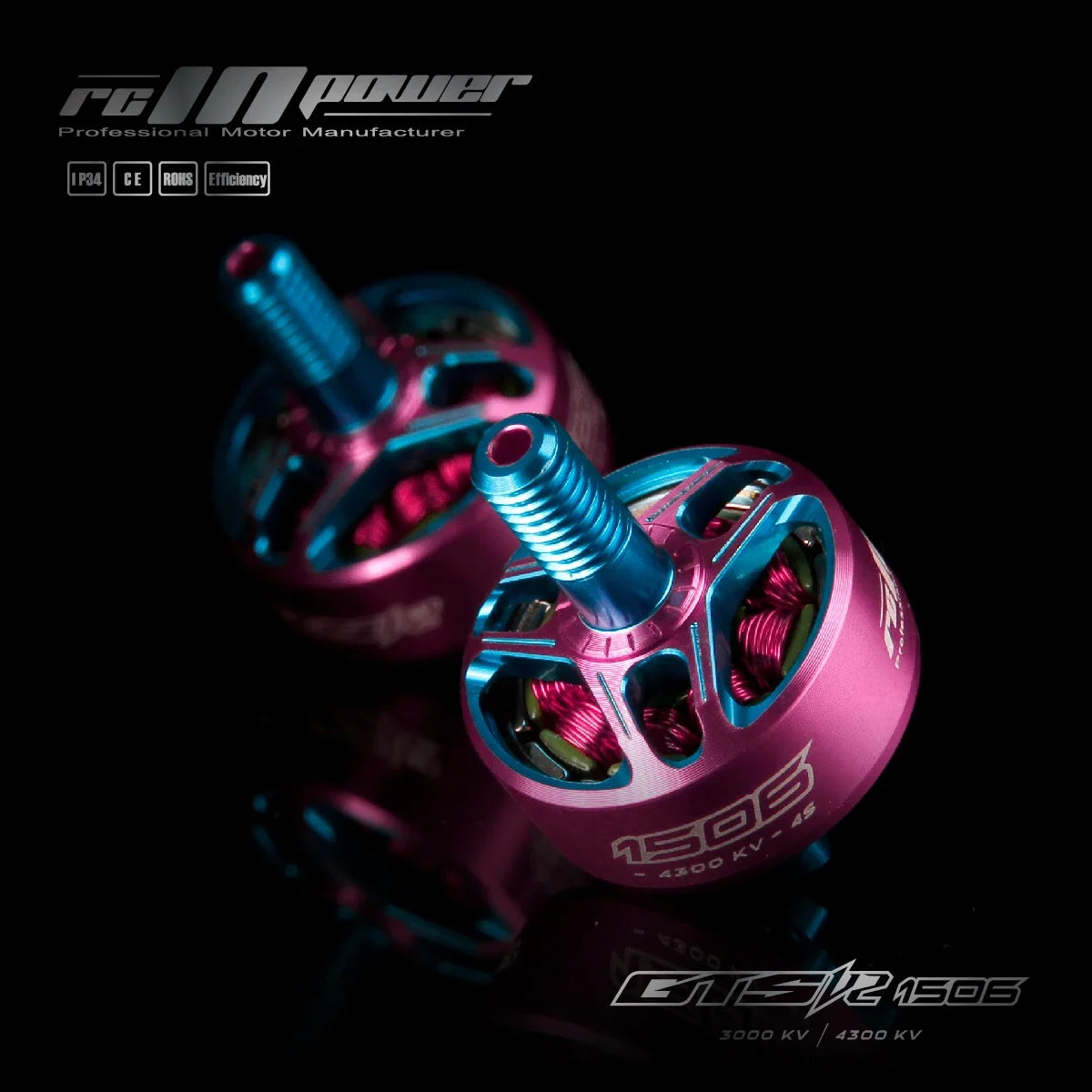 RCINPOWER GTS V2 1506 Brushless Motor, RCINPOWER GTS V2 1506 brushless motor, 3000KV 6S/4300KV 4S, ideal for FPV racing drones. High-quality professional motor manufacturer.