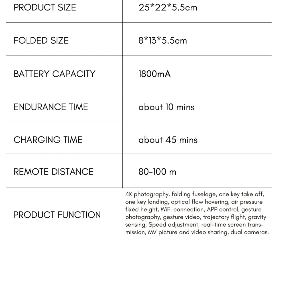 H66 Drone - 4K HD Camera Optical Flow Mini RC Helicopter FPV WIFI Professional Foldable Quadcopter Children's Toy Gifts 46 H66 Drone, product size 25*22*5.5cm folded size 8*13