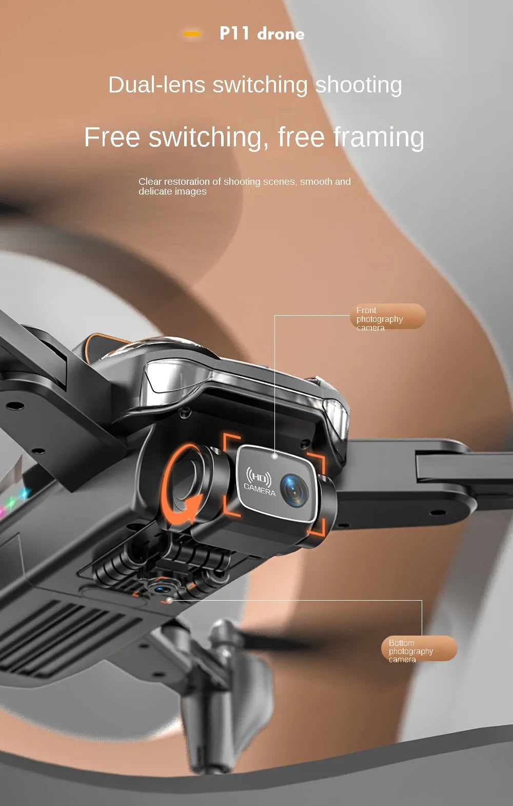 P11 Drone - GPS rc distance 2km 8K HD dual camera with 5G WIFI wide angle FPV real-time transmission professional drone 25 P11 Drone, drone canera p11 dual-lens switching shooting free