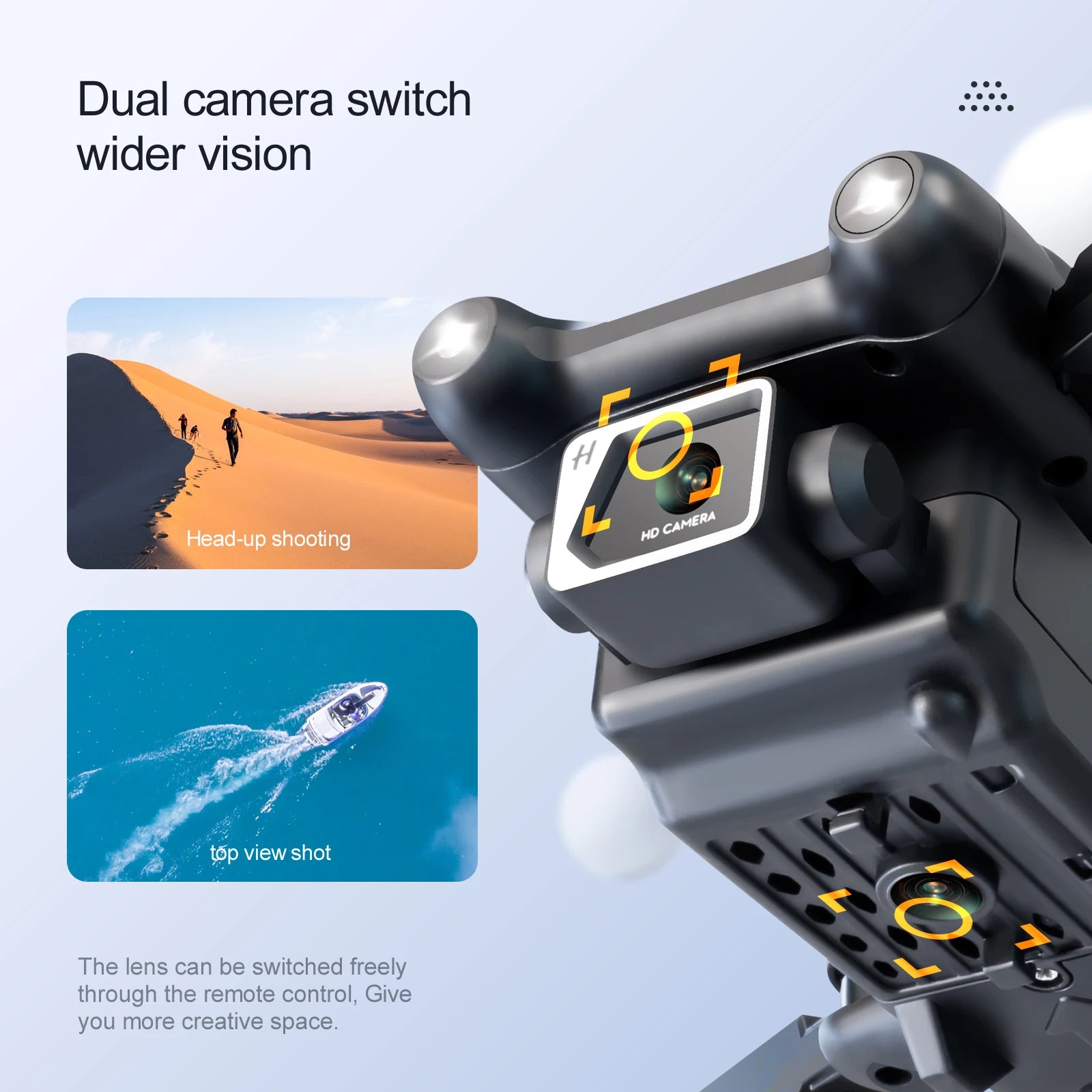 dual camera switch wider vision [o head-up shooting hd