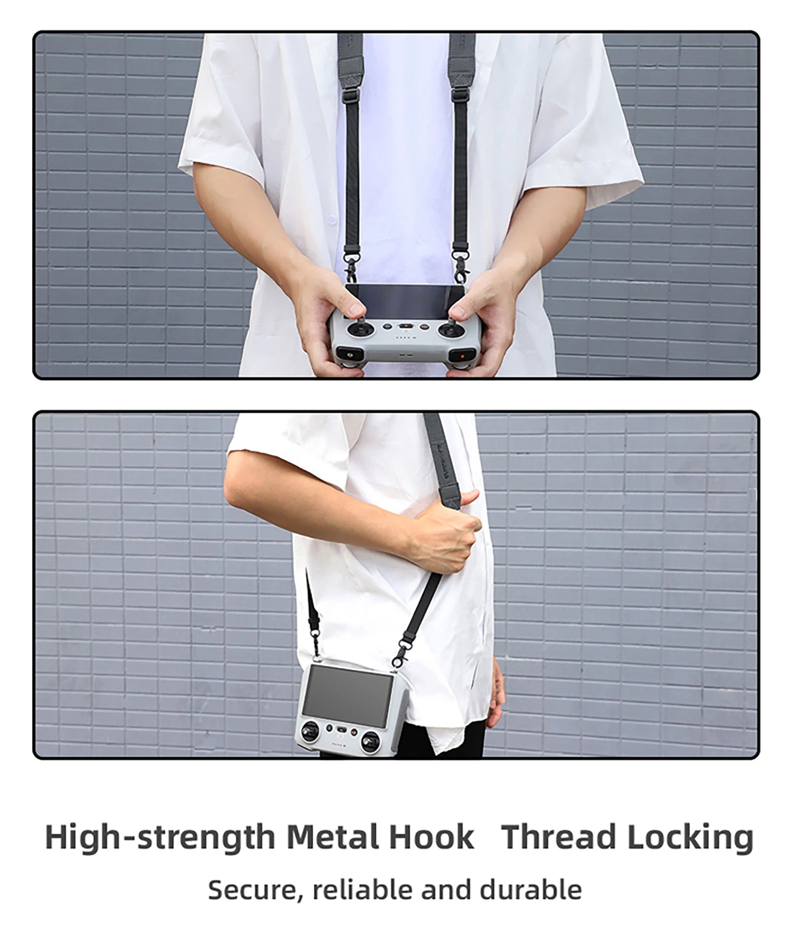 Lanyard For DJI RC/RC 2/RC Pro/Smart Controller - Adjustable Neck Strap For Mini 3 Pro/Air 2/Air 2S/Mavic 3 Pro/Air 3/Mini 4 Pro 18 Lanyard For DJI RC/RC 2/RC Pro/Smart Controller, High-strength Metal Hook Thread Locking Secure, reliable and