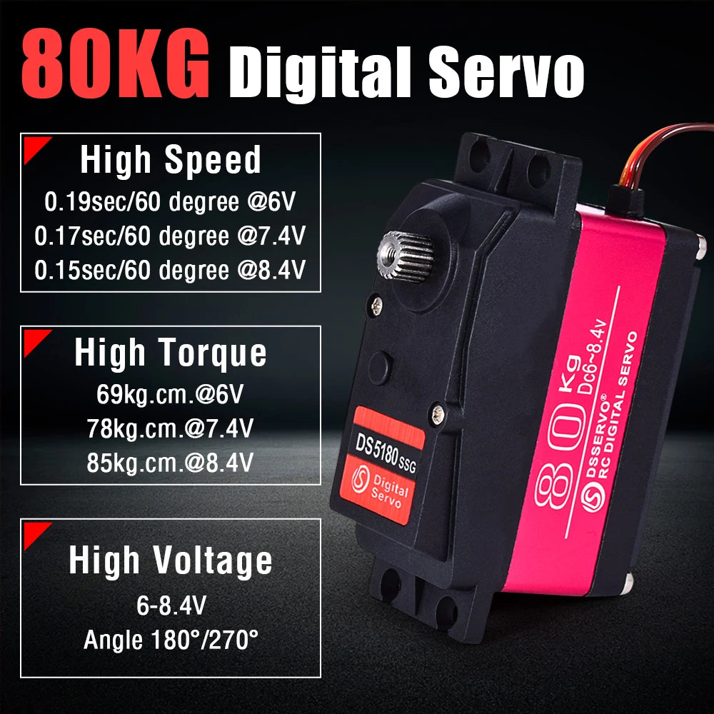 DSServo, 8OKG Digital Servo High Speed 0.19sec/60 degree @6V 0.