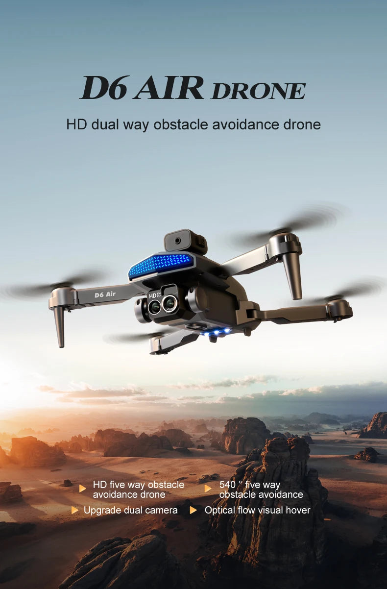 D6 Drone - 8K Professional Dual Camera, d6 drone, d6 air drone hd dual way obstacle avoidance drone
