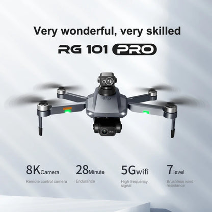 RG101 PRO Drone - Professional Control 3000Meters 8K Two Axis Mechanical Pan Tilt Camera Brushless Motor Laser Obstacle Avoidance GPS Drones