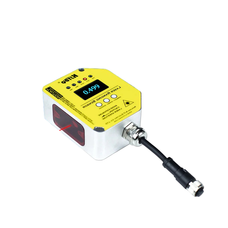 KJT TLS-05C Laser Displacement Sensor, OLED, 1 mm Resolution, Class 1 Red Laser, PNP/NPN, RS485, IP65, 0–5 m