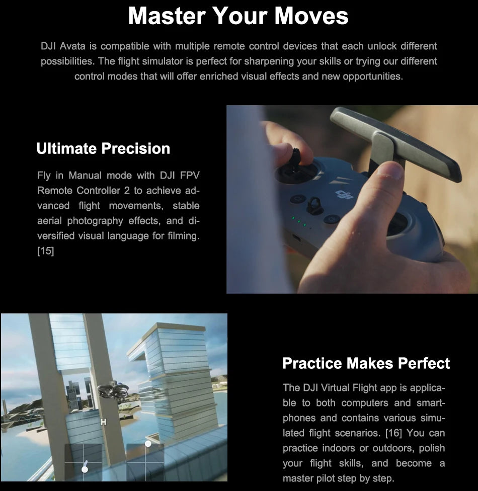 DJI Avata FPV Drone Goggles V2 Intuitive Motion Control 4K/60fps Videos 10KM 1080p 410g Portable Safety Smart Drones IN STOCK Professional Camera Drone 20 DJI Avata FPV Drone, the DJI Virtual Flight app is applica- ble to both computers and smart-