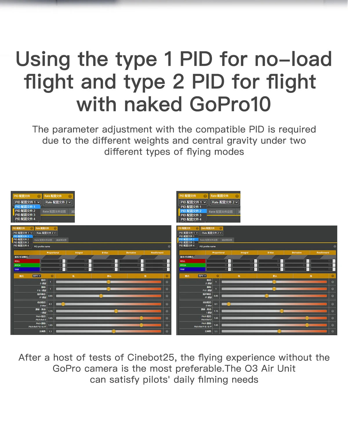 GEPRC Cinebot25 S HD O3 2.5inch FPV, the 03 Air Unit can satisfy pilots' daily filming needs without the GoPro camera