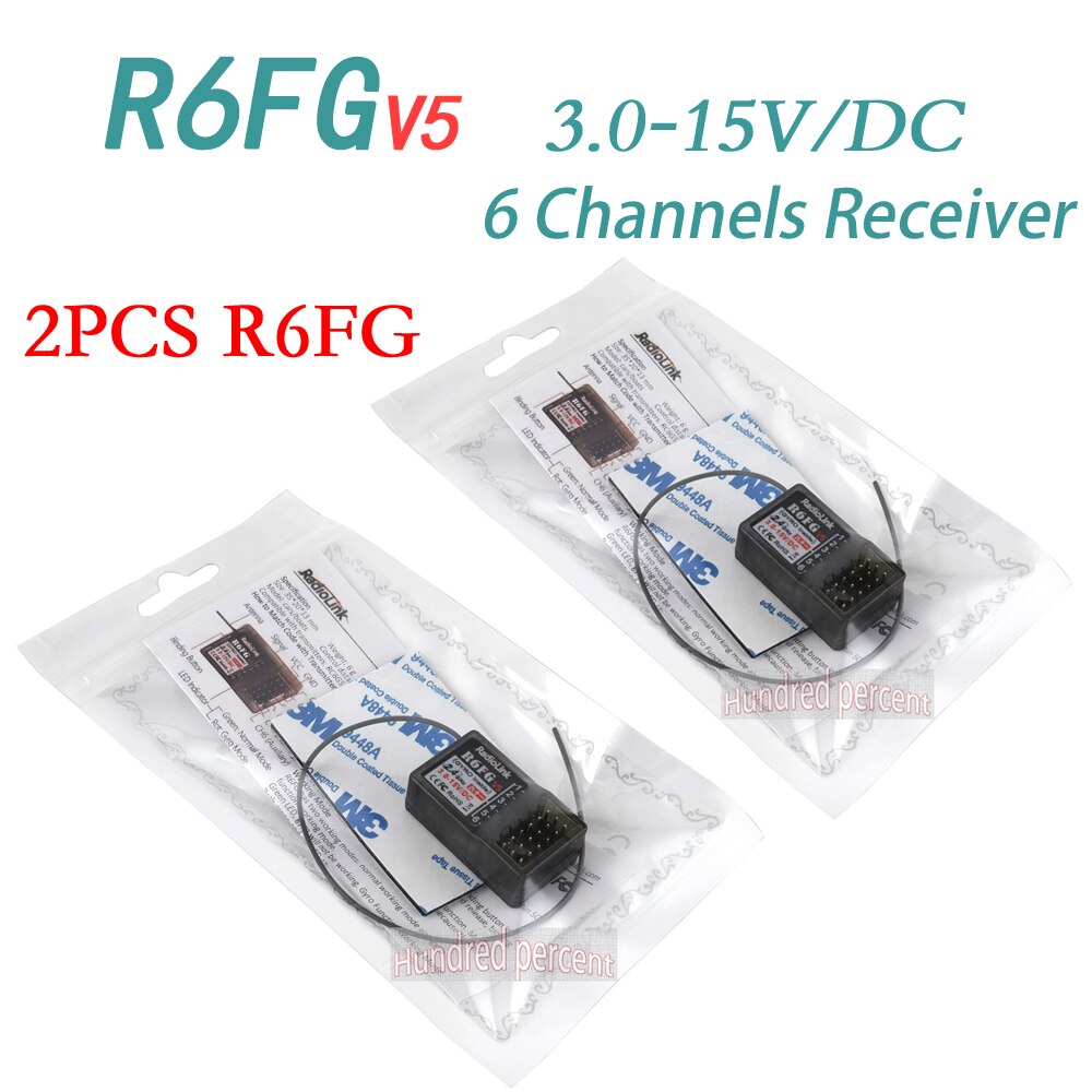 Radiolink RC Receiver, RoFGvs 3.0-15V/DC 6 Channels Receiver 2PCS Ro