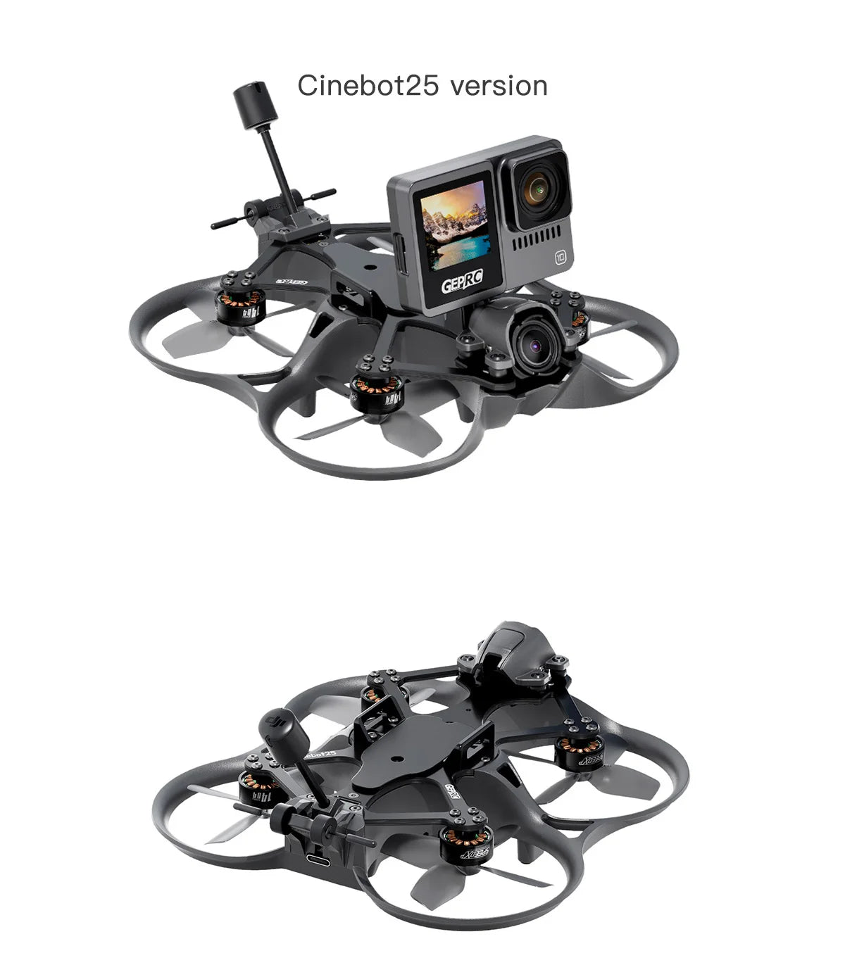 GEPRC Cinebot25 S WTFPV 2.5inch FPV Drone - G4 45A AIO FC ESC BLHeli 32Bit 45A RC 1505 4300KV Motor Racing Freestyle Quadcopter 24 GEPRC Cinebot25 S WTFPV 2.5inch FPV Drone, Cinebot25 version hahl dXogei GE