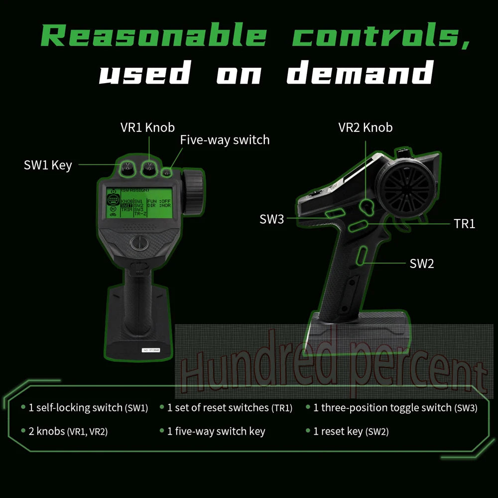 FLYSKY FS-G7P G7P 2.4G 7CH ANT Protocol Radio Transmitter- PWM PPM I-BUS SBUS Output with FS-R7P R7P RC Receiver for RC Car Boat 45 %966 SW3 TRI SW2 MA 1 self-locking switch (SW