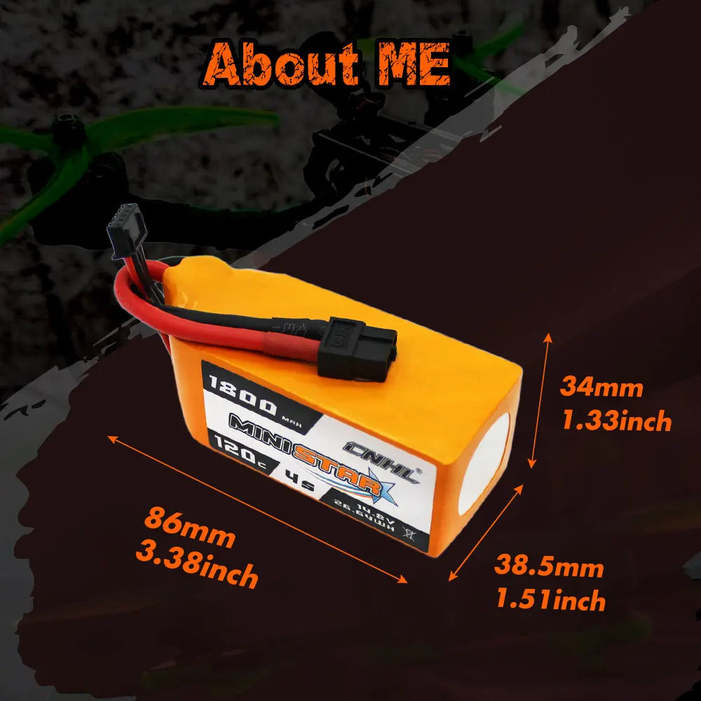 4PCS CNHL 4S 14.8V Lipo Battery for FPV Drone, if the voltage, dimension and the plug match, then it will fit .